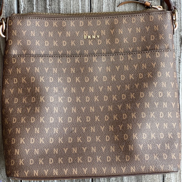 Dkny Bags Logo Embossed Zip Top Crossbody Bucket Bag Poshmark